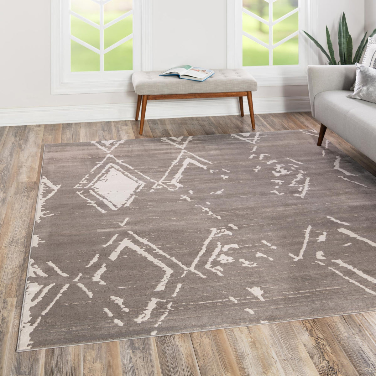 Metro Heights Collection Area Rug -  Madison Square Gray  lifestyle 136