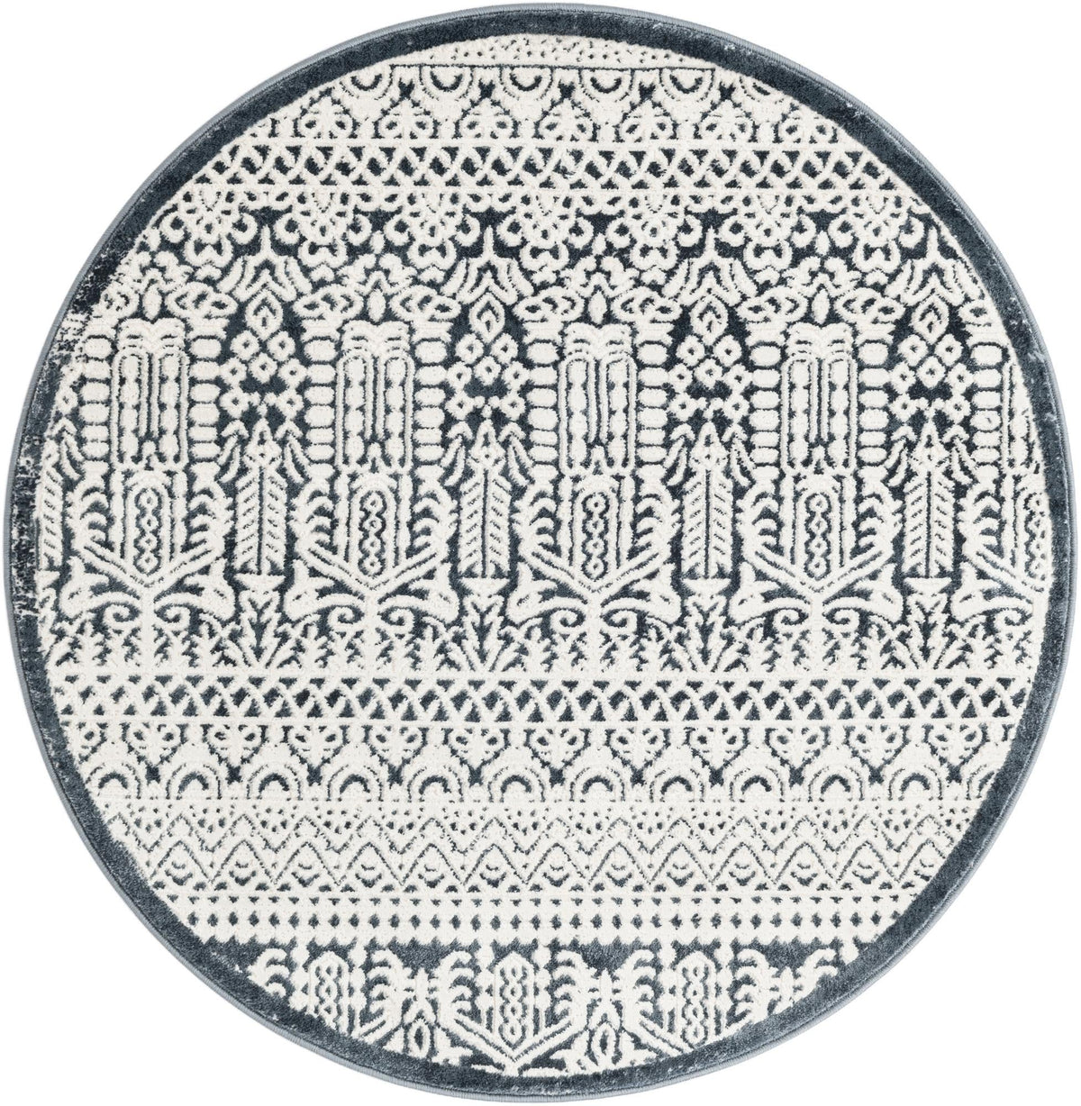 Metro Heights Collection Area Rug -  Chelsea Round Blue  lifestyle 52