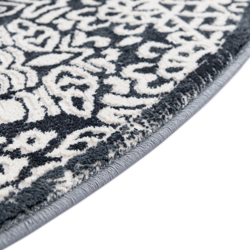 Metro Heights Collection Area Rug -  Chelsea Round Blue  lifestyle 80