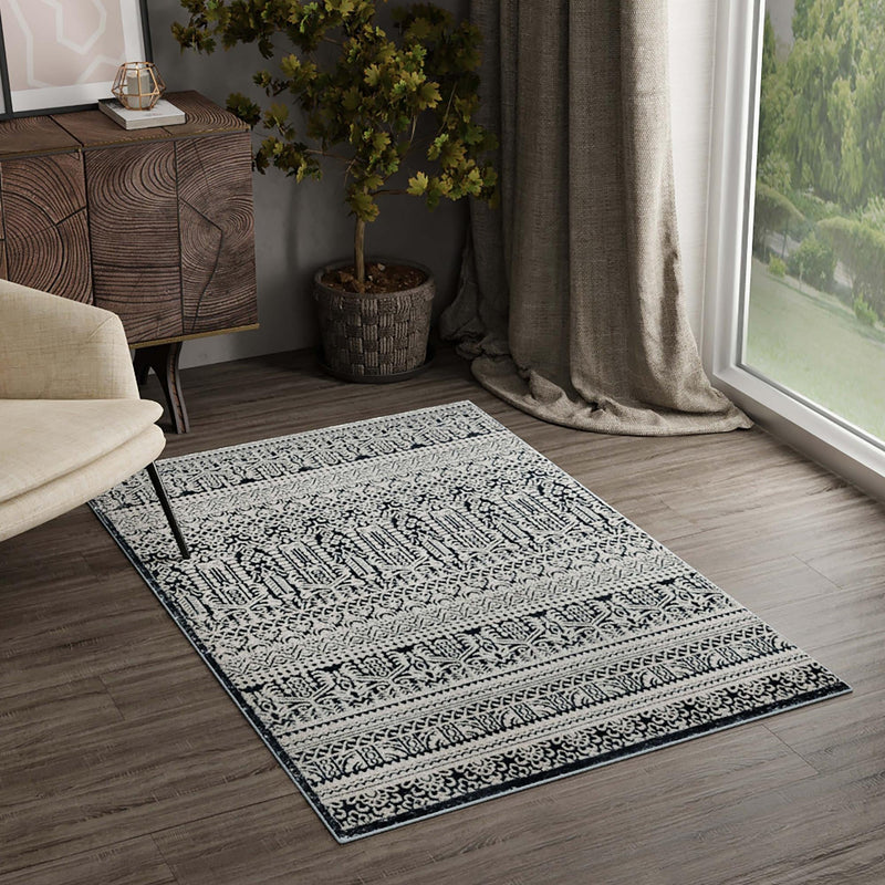 Metro Heights Collection Area Rug -  Chelsea Rectangle Blue  lifestyle 48