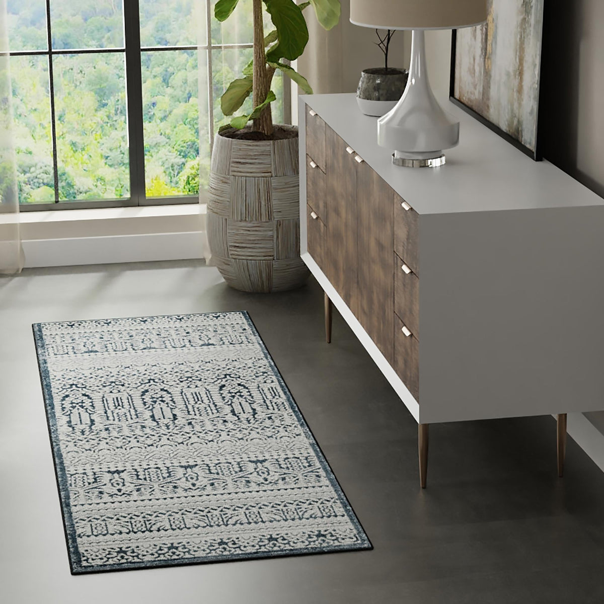 Metro Heights Collection Area Rug -  Chelsea Runner Blue  lifestyle 90
