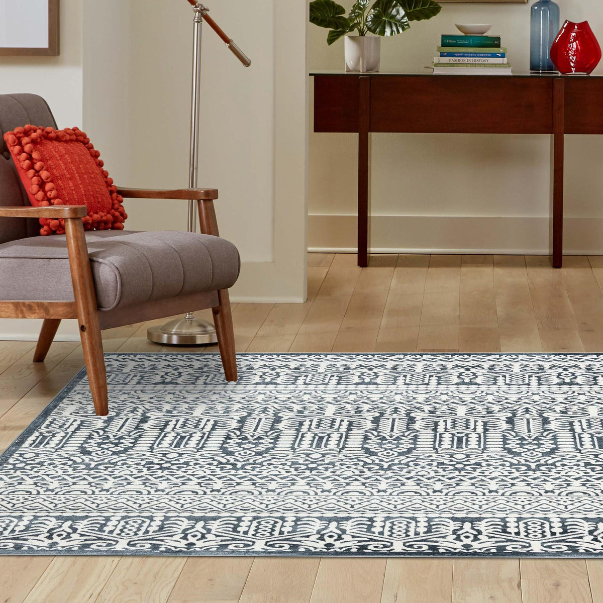Metro Heights Collection Area Rug -  Chelsea Square Blue  lifestyle 91