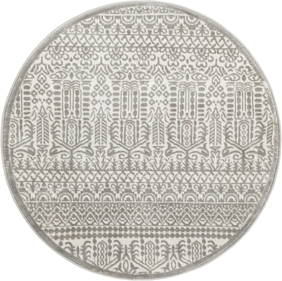 Metro Heights Collection Area Rug -  Chelsea Round Gray  lifestyle 92