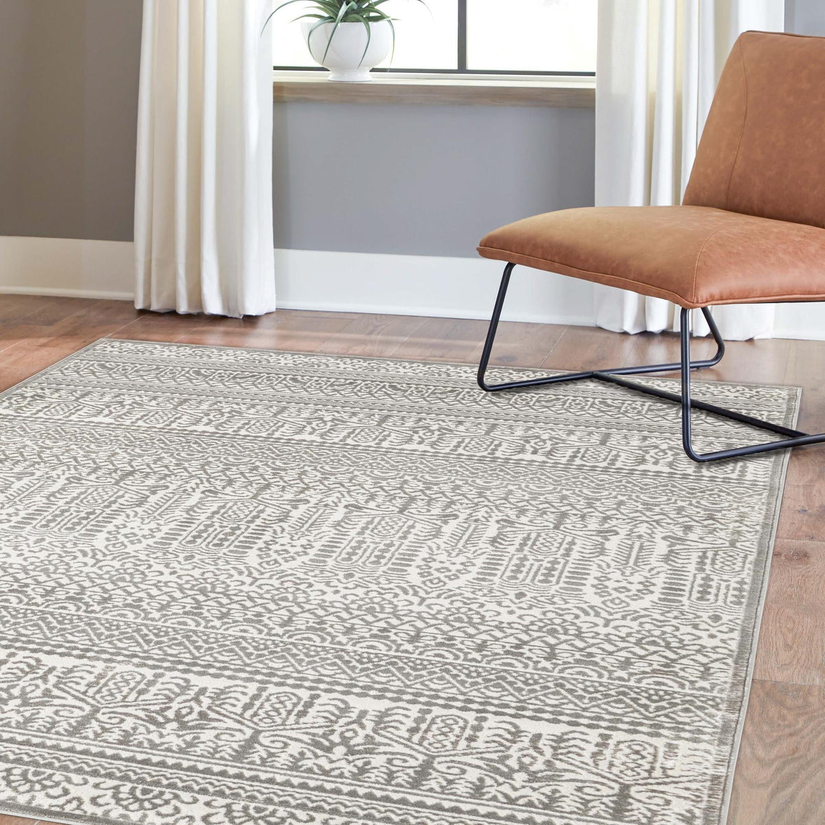 Metro Heights Collection Area Rug -  Chelsea Rectangle Gray  lifestyle 45