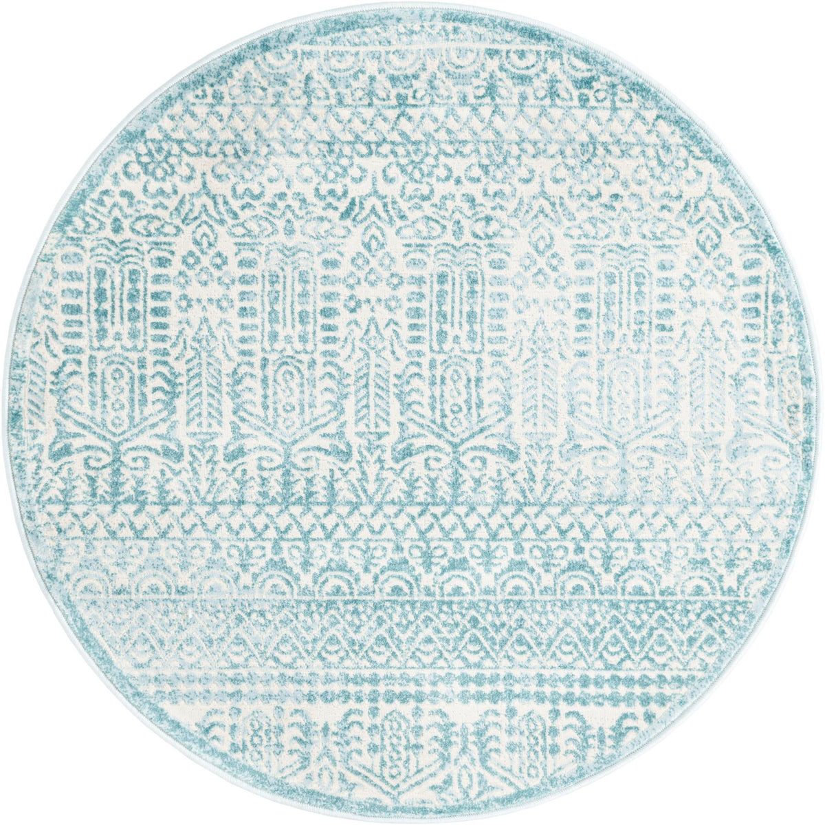 Metro Heights Collection Area Rug -  Chelsea Round Teal  lifestyle 93