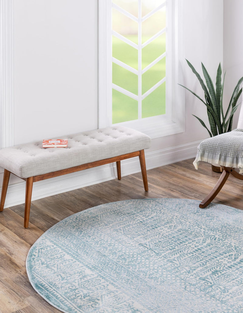 Metro Heights Collection Area Rug -  Chelsea Round Teal  lifestyle 71