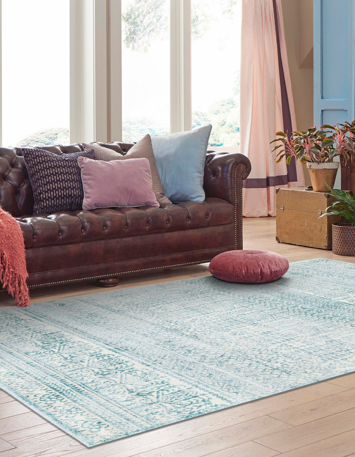 Metro Heights Collection Area Rug -  Chelsea Rectangle Teal  lifestyle 9