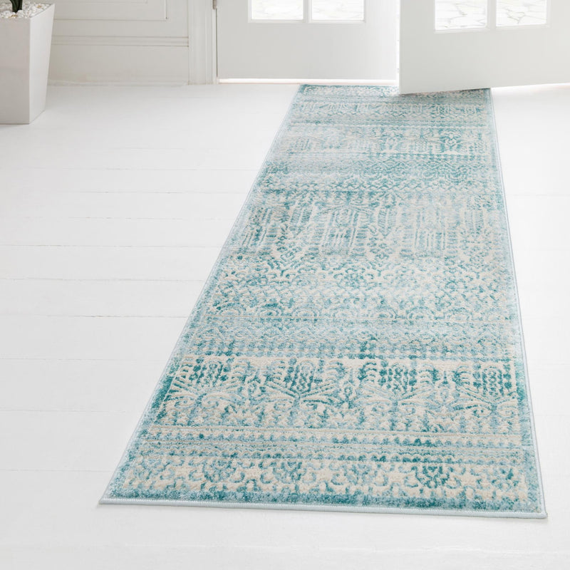 Metro Heights Collection Area Rug -  Chelsea Runner Teal  lifestyle 112