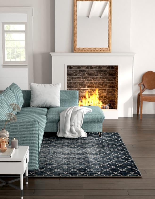Metro Heights Collection Area Rug -  Gramercy Rectangle Navy Blue  lifestyle 5