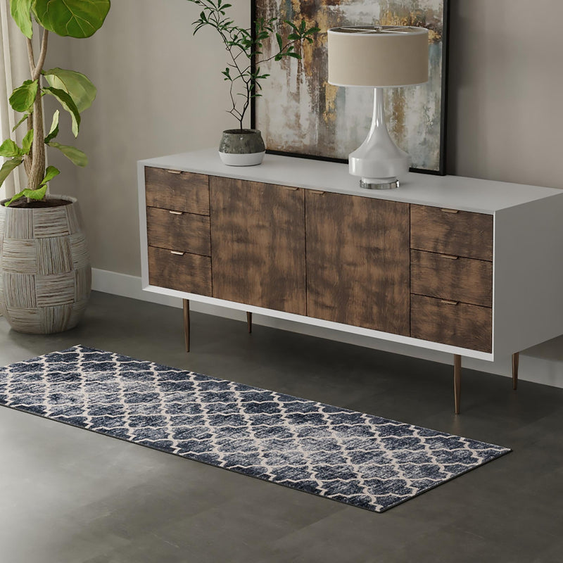 Metro Heights Collection Area Rug -  Gramercy Runner Navy Blue  lifestyle 99