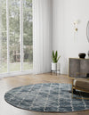 Metro Heights Collection Area Rug -  Gramercy Round Navy Blue  lifestyle 49