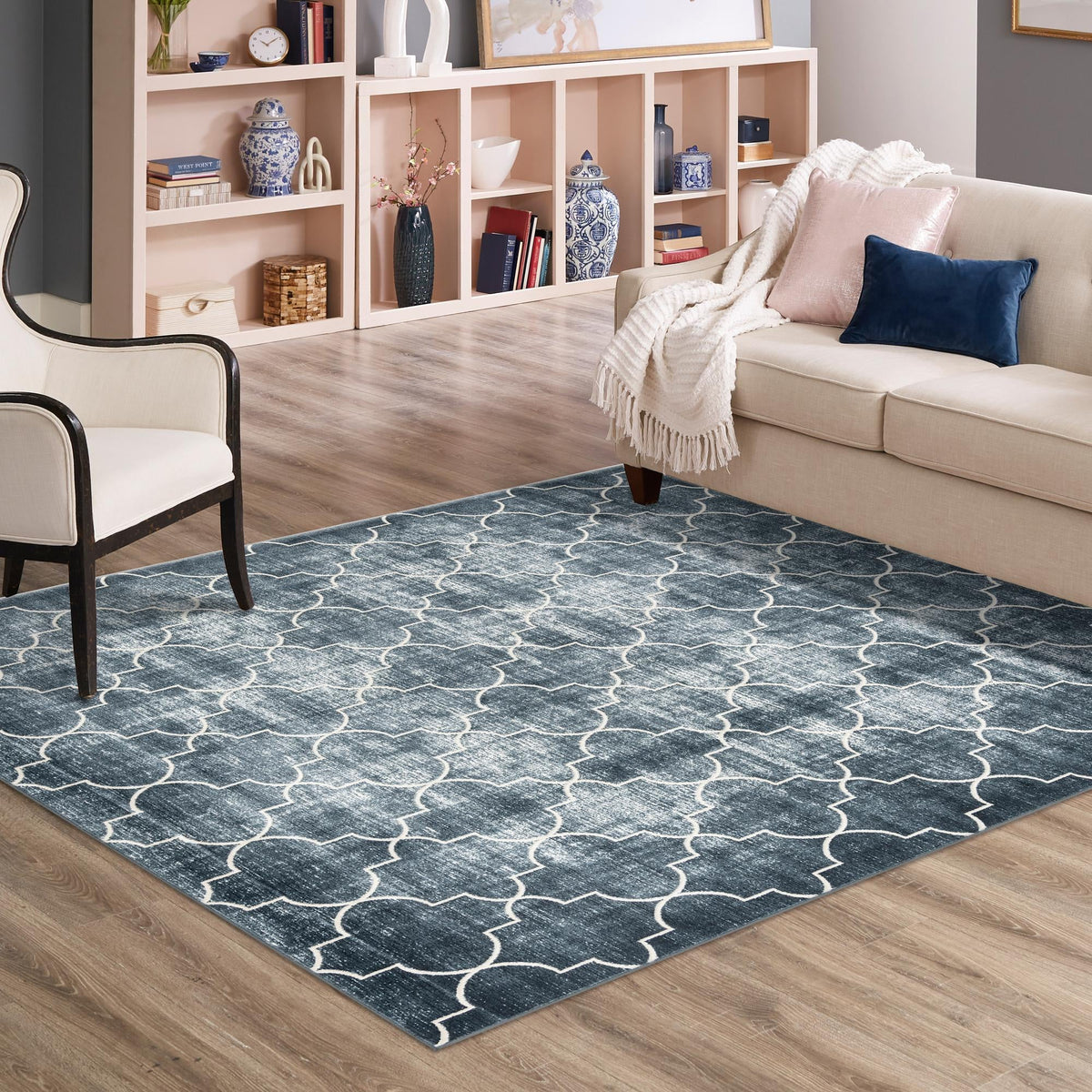 Metro Heights Collection Area Rug -  Gramercy Square Navy Blue  lifestyle 92