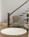 Metro Heights Collection Area Rug -  Gramercy Round White  lifestyle 60