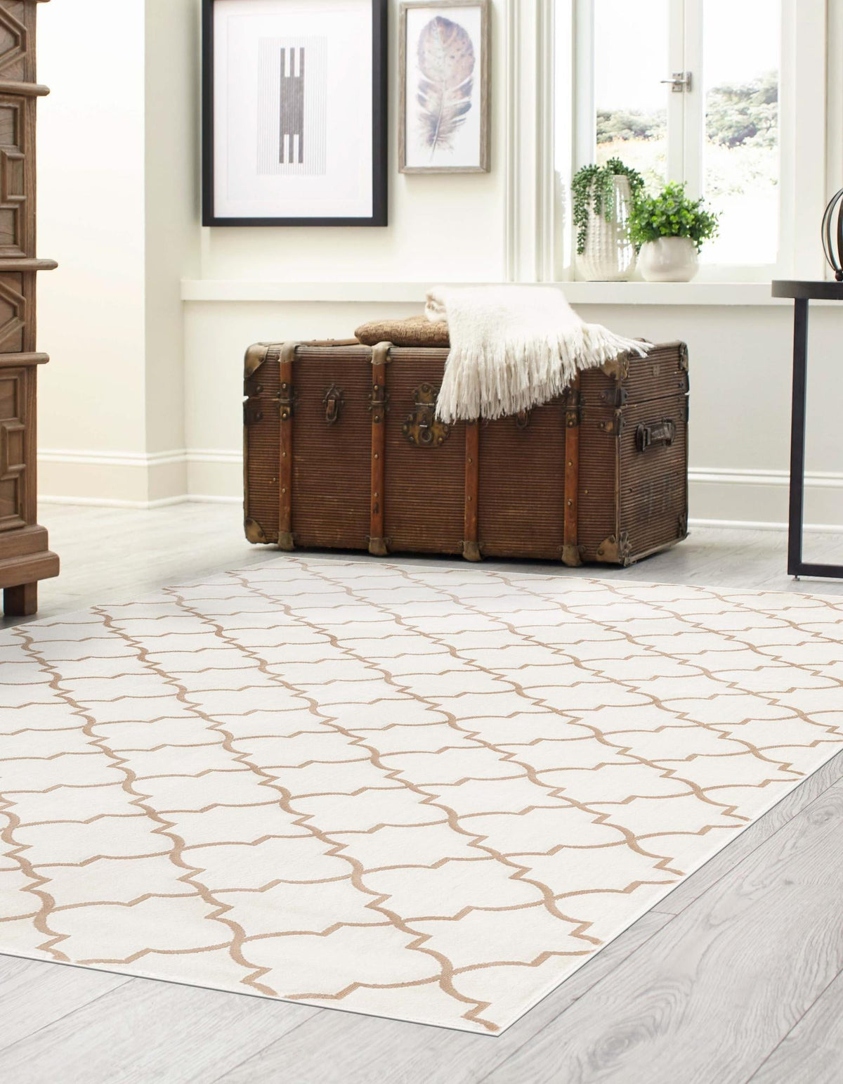 Metro Heights Collection Area Rug -  Gramercy Rectangle White  lifestyle 6
