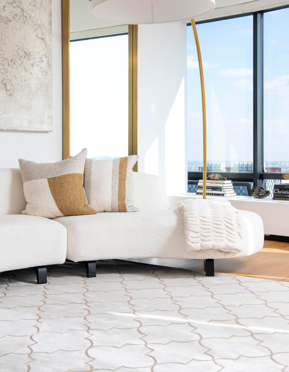 Metro Heights Collection Area Rug -  Gramercy Rectangle White  lifestyle 10