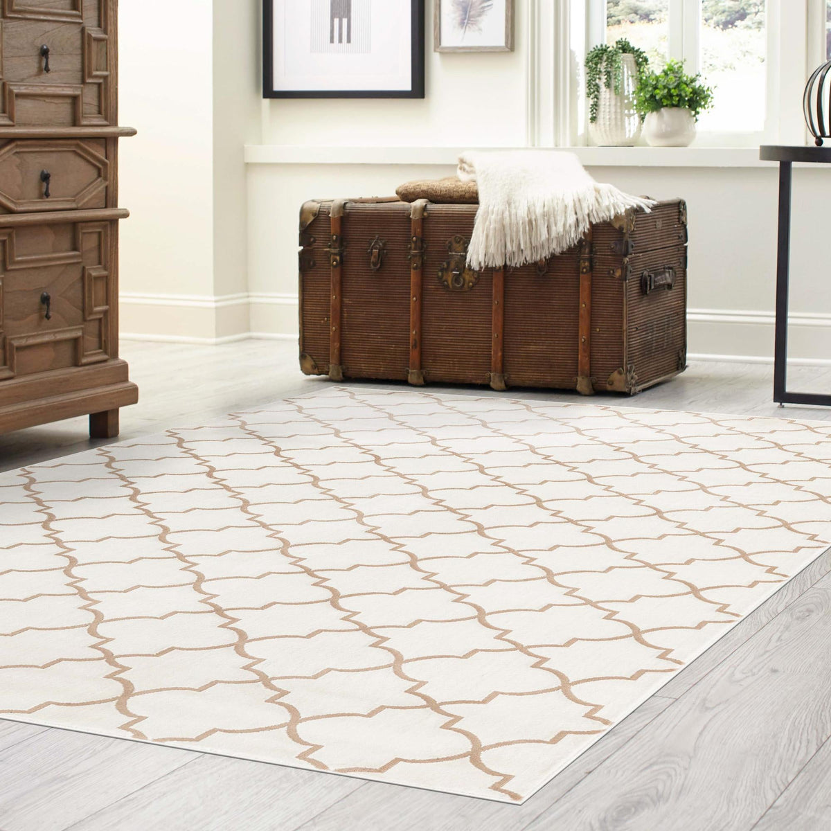 Metro Heights Collection Area Rug -  Gramercy Rectangle White  lifestyle 34