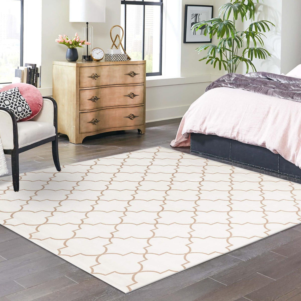 Metro Heights Collection Area Rug -  Gramercy Square White  lifestyle 102