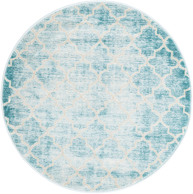 Metro Heights Collection Area Rug -  Midtown Round Teal  lifestyle 17