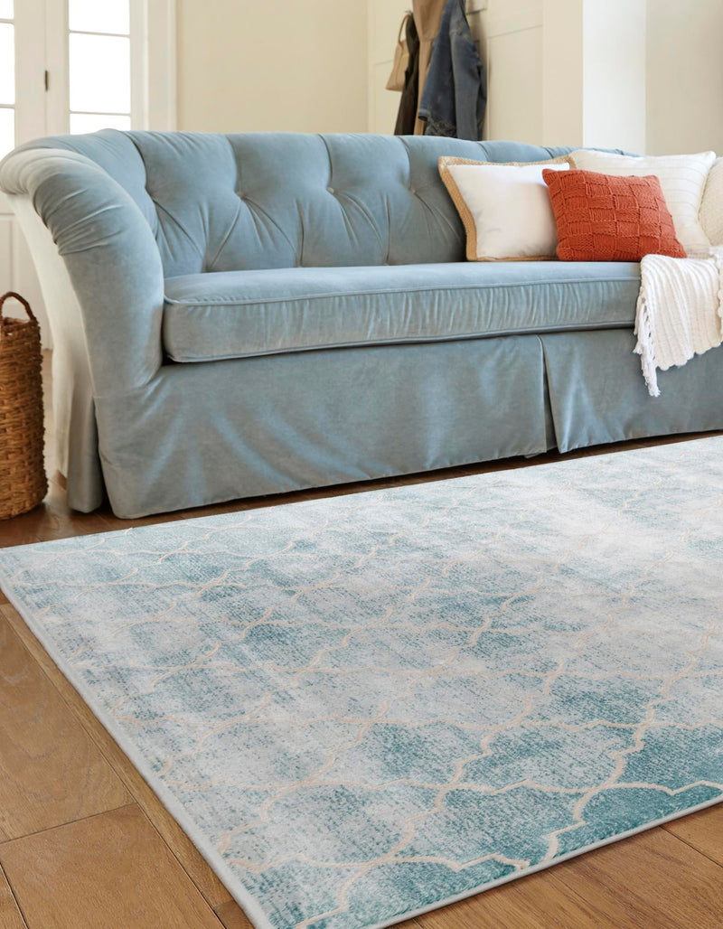 Metro Heights Collection Area Rug -  Midtown Rectangle Teal  lifestyle 5