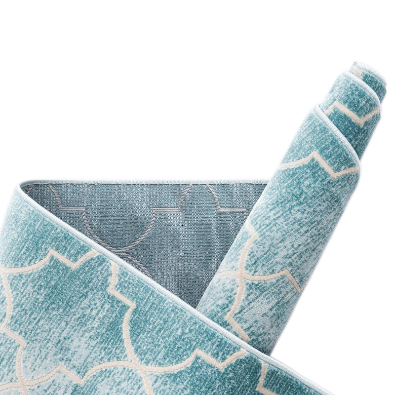 Metro Heights Collection Area Rug -  Midtown Rectangle Teal  lifestyle 10