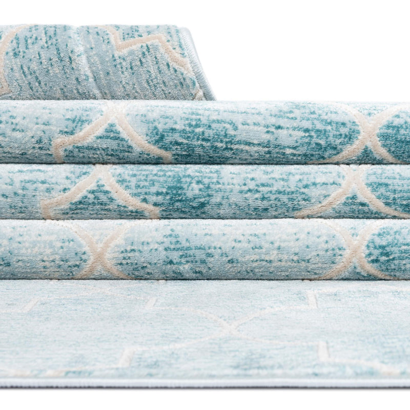 Metro Heights Collection Area Rug -  Midtown Rectangle Teal  lifestyle 13