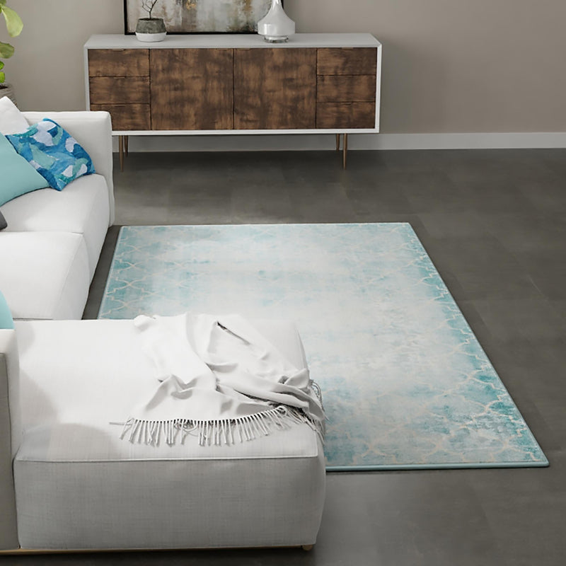 Metro Heights Collection Area Rug -  Midtown Rectangle Teal  lifestyle 14