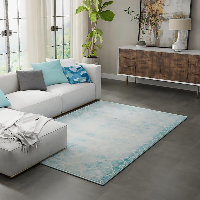 Metro Heights Collection Area Rug -  Midtown Rectangle Teal  lifestyle 15