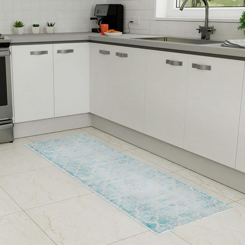 Metro Heights Collection Area Rug -  Midtown Runner Teal  lifestyle 58