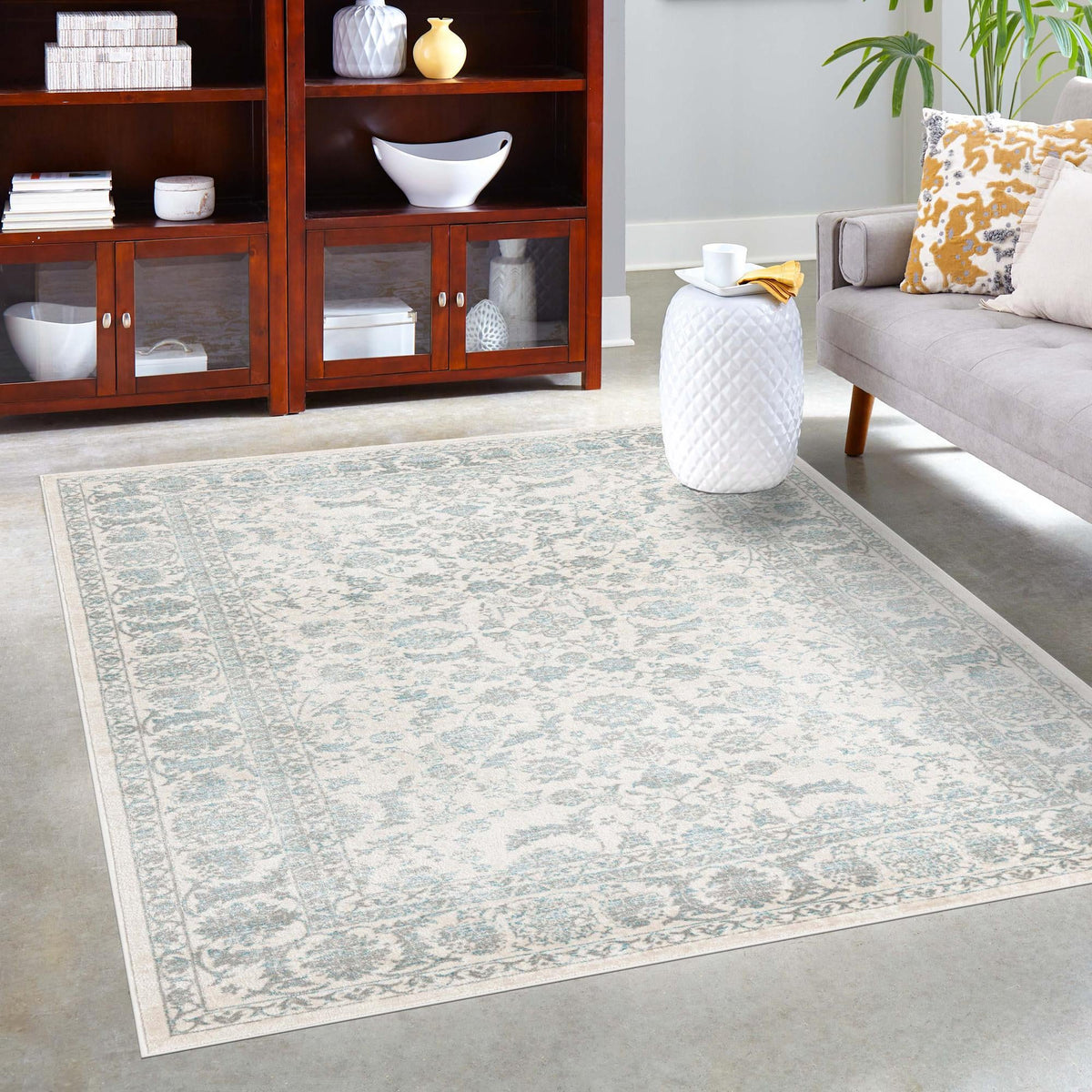 Metro Heights Collection Area Rug -  Astoria Rectangle Teal  lifestyle 22