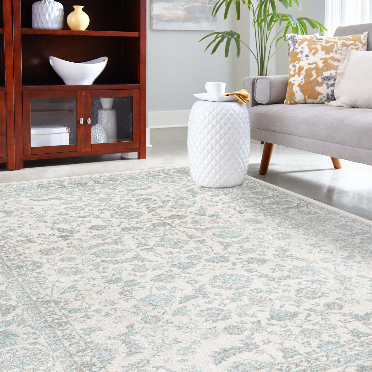 Metro Heights Collection Area Rug -  Astoria Rectangle Teal  lifestyle 25