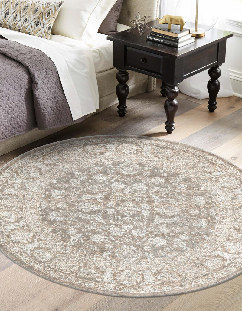 Metro Heights Collection Area Rug -  Astoria Round Gray  lifestyle 26