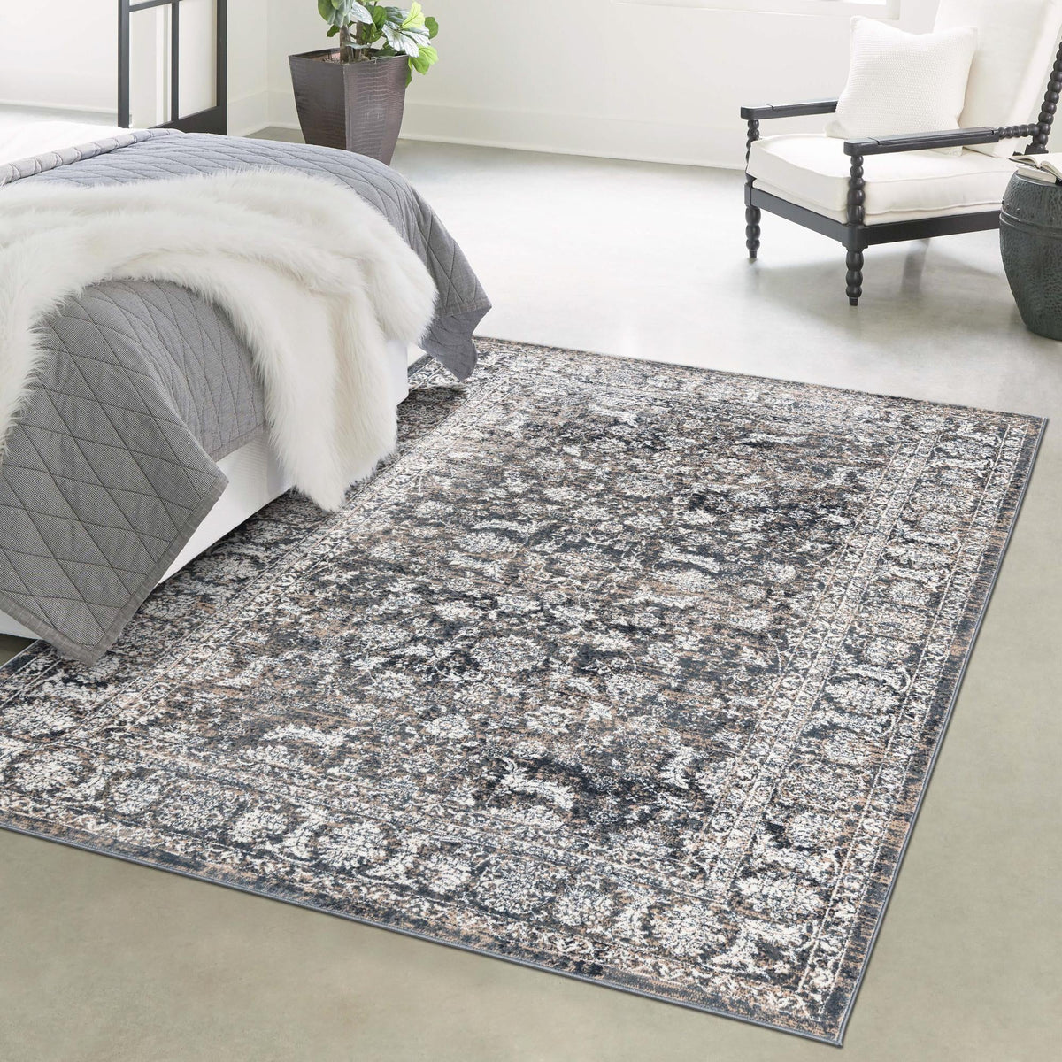 Metro Heights Collection Area Rug -  Astoria Rectangle Navy Blue  lifestyle 17