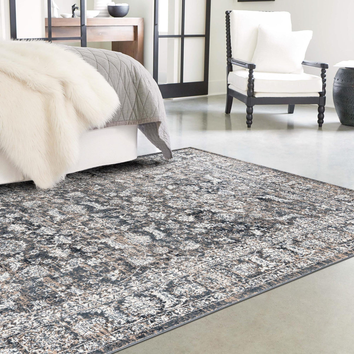 Metro Heights Collection Area Rug -  Astoria Rectangle Navy Blue  lifestyle 18