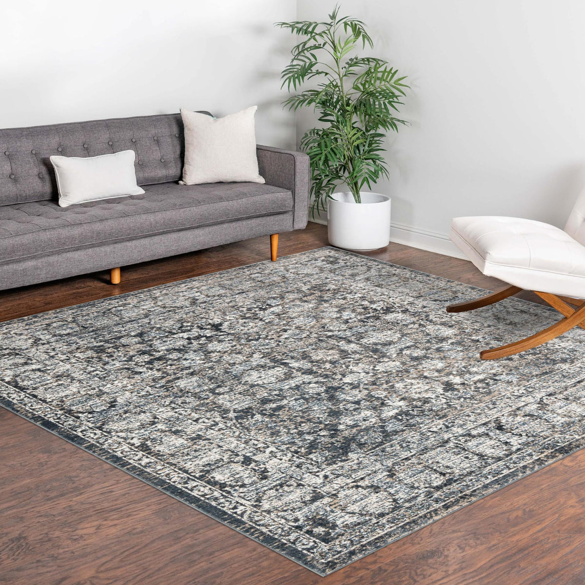 Metro Heights Collection Area Rug -  Astoria Square Navy Blue  lifestyle 95