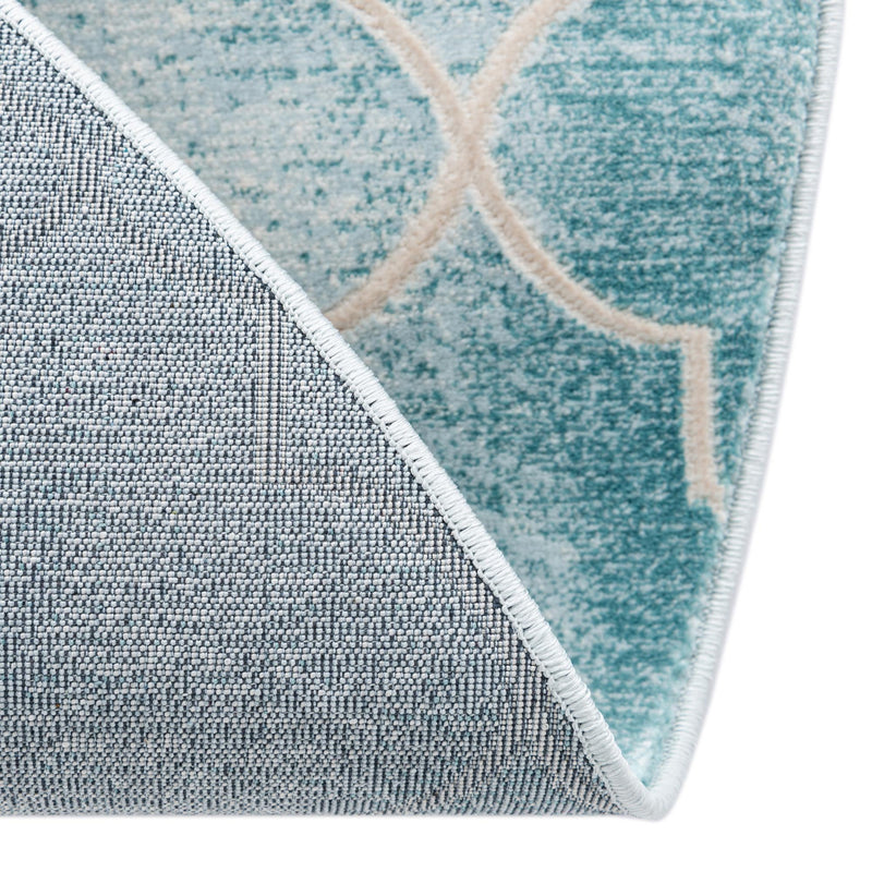 Metro Heights Collection Area Rug -  Midtown Round Teal  lifestyle 38