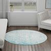 Metro Heights Collection Area Rug -  Midtown Round Teal  lifestyle 56