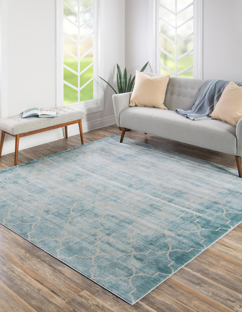 Metro Heights Collection Area Rug -  Midtown Square Teal  lifestyle 24