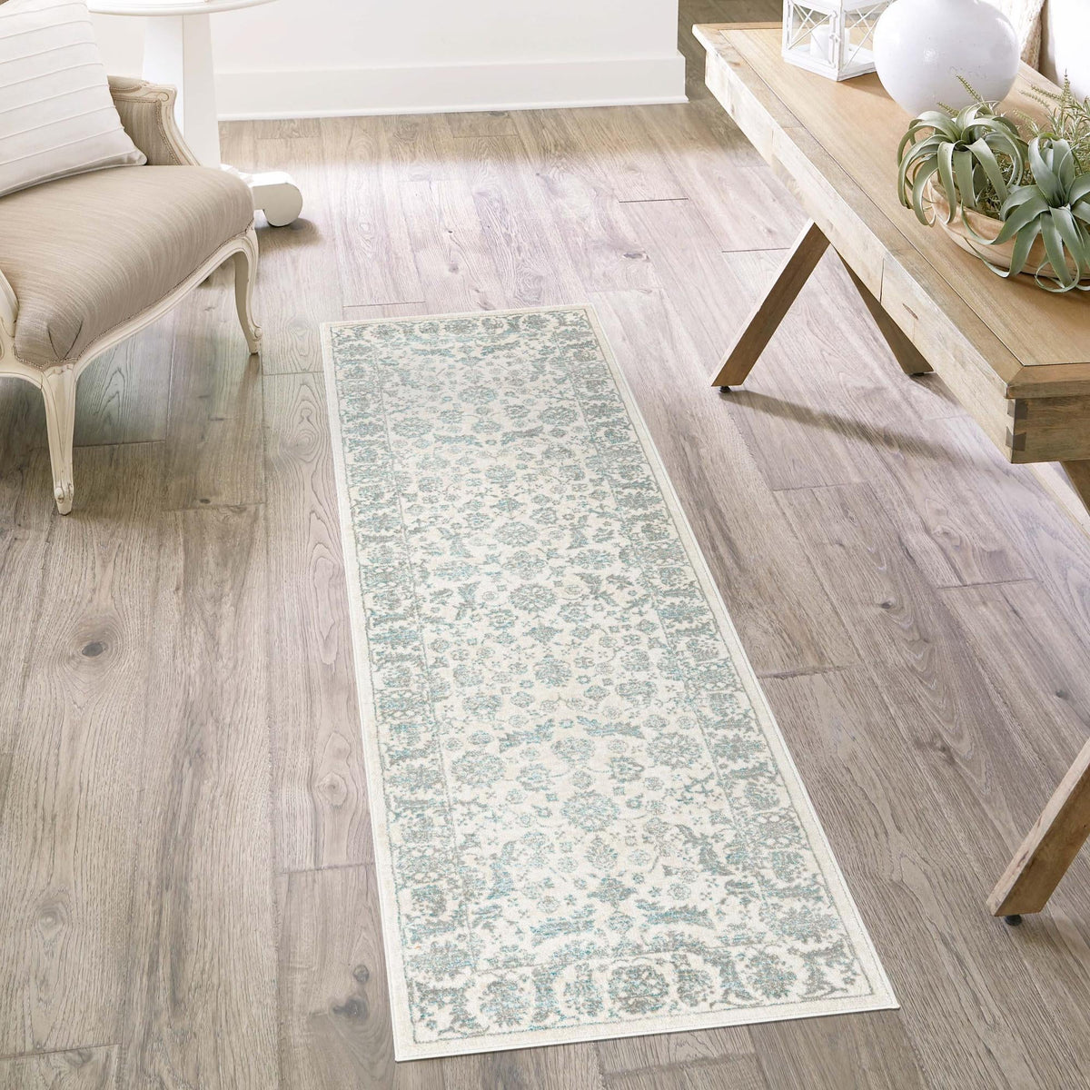 Metro Heights Collection Area Rug -  Astoria Runner Teal  lifestyle 100