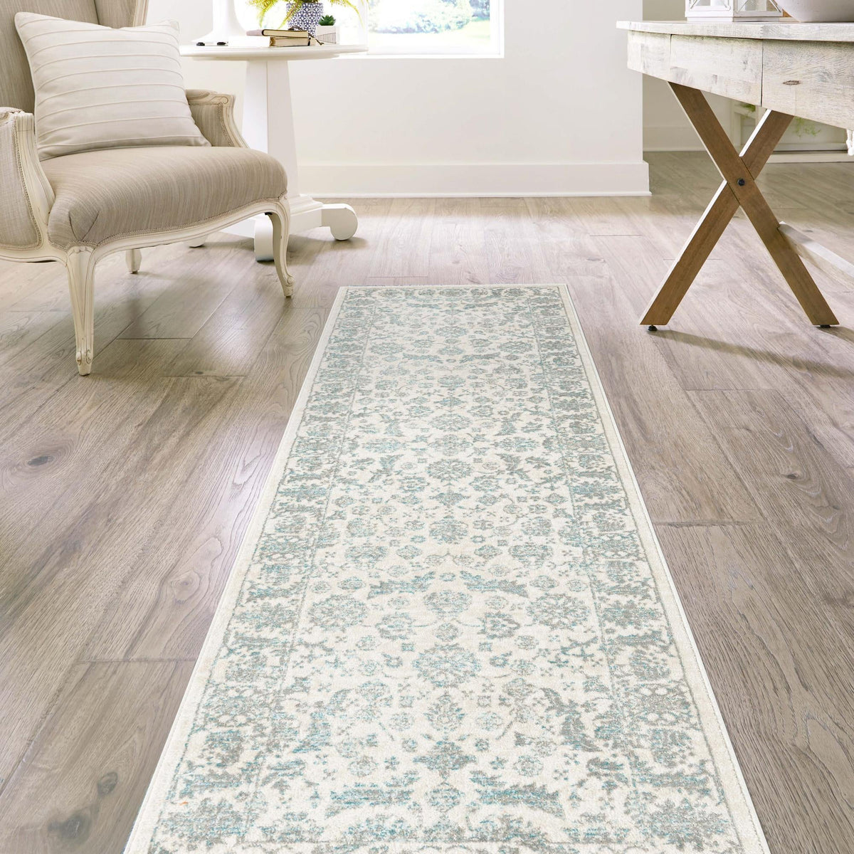 Metro Heights Collection Area Rug -  Astoria Runner Teal  lifestyle 106