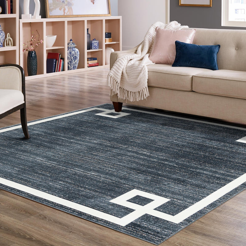 Metro Heights Collection Area Rug -  Bronx Square Navy Blue  lifestyle 155