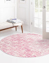 Metro Heights Collection Area Rug -  Hudson Round Pink  lifestyle 96