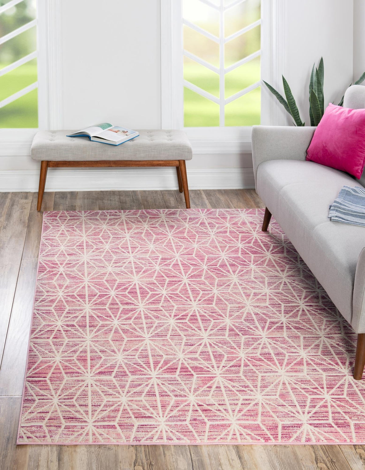 Metro Heights Collection Area Rug -  Hudson Rectangle Pink  lifestyle 5