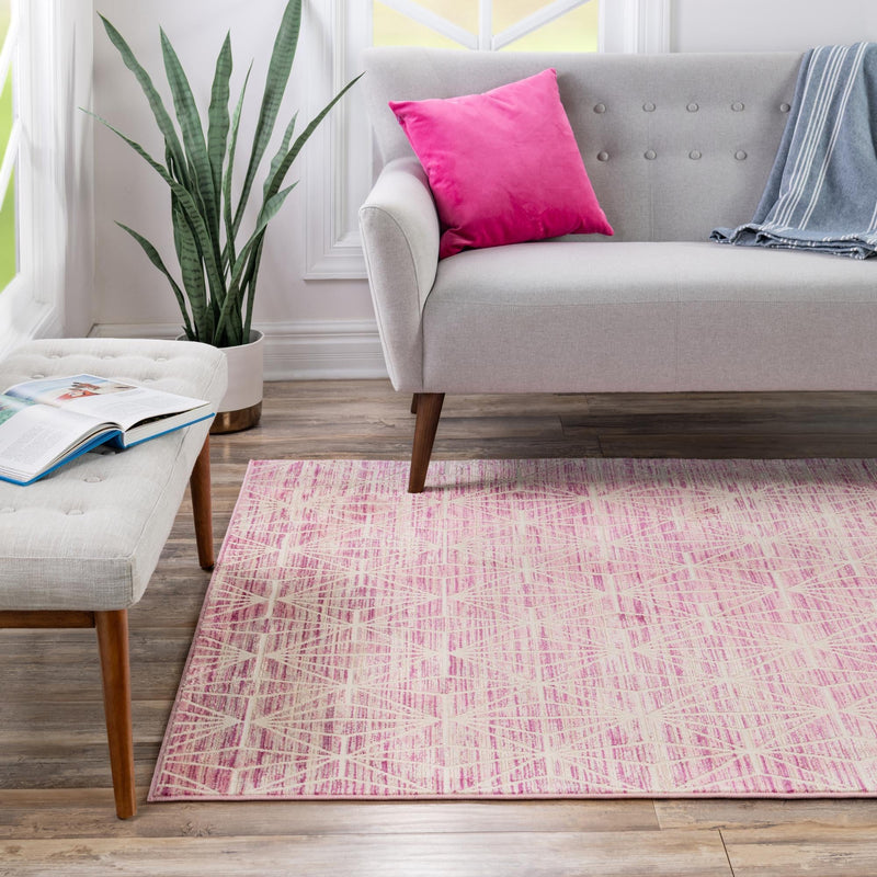 Metro Heights Collection Area Rug -  Hudson Rectangle Pink  lifestyle 53