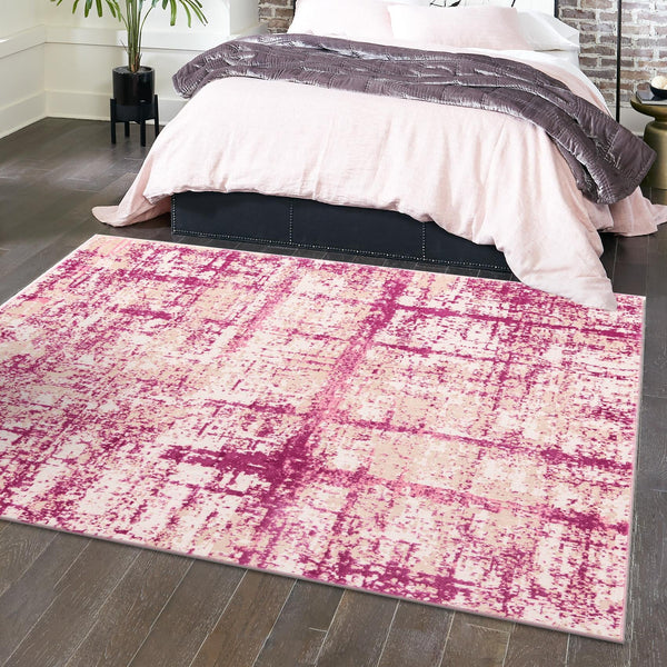 Metro Heights Collection Area Rug -  Flatiron Square Pink  lifestyle 163