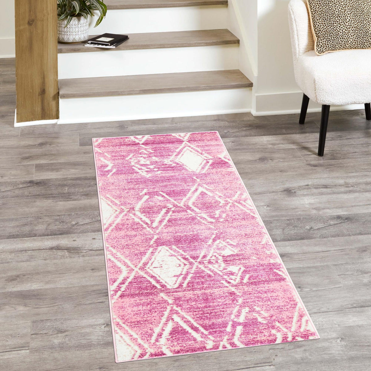 Metro Heights Collection Area Rug -  Madison Runner Pink  lifestyle 105