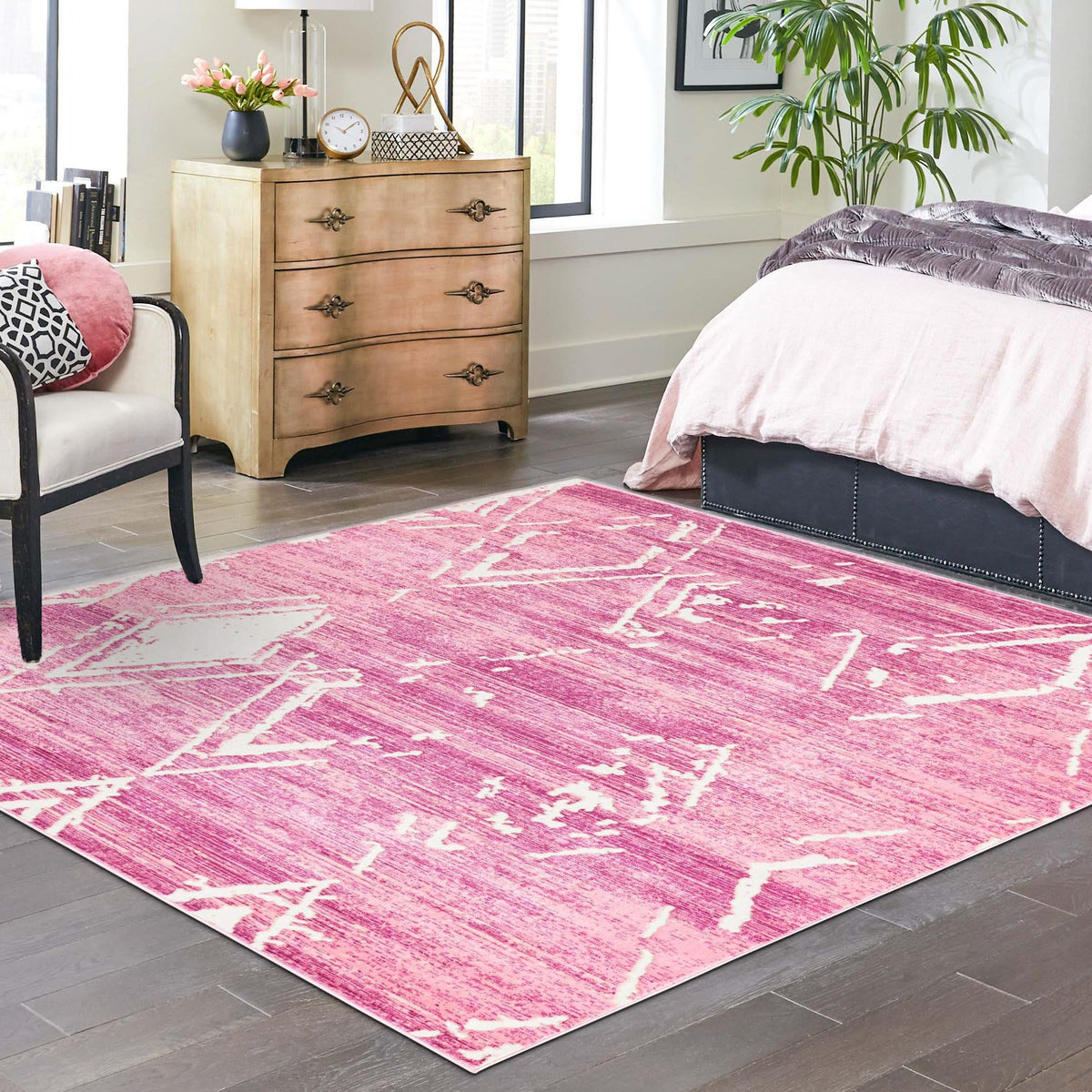 Metro Heights Collection Area Rug -  Madison Square Pink  lifestyle 143