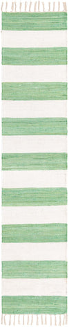 Tassel Trail Collection Area Rug - Pathway (Green and Ivory) Runner Green and Ivory  lifestyle 25