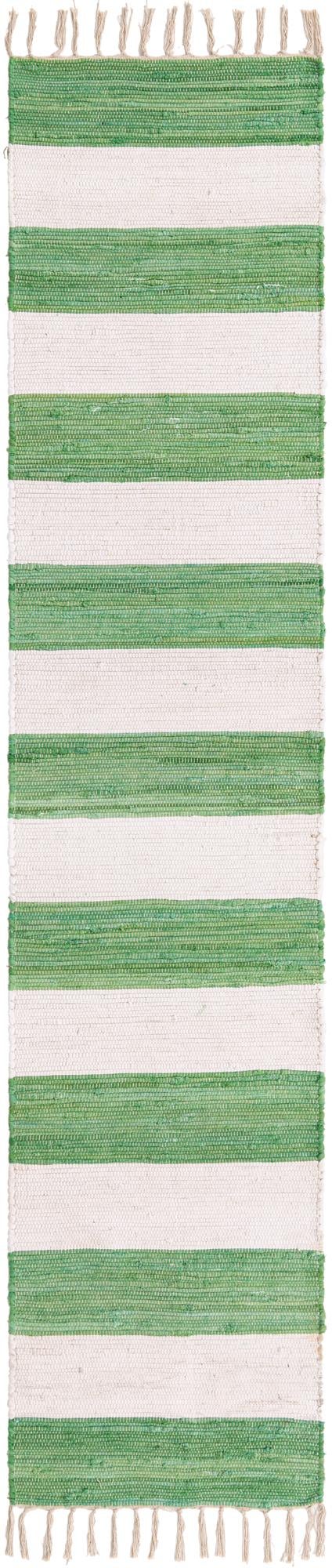 Tassel Trail Collection Area Rug - Pathway Runner Green and Ivory  lifestyle 59