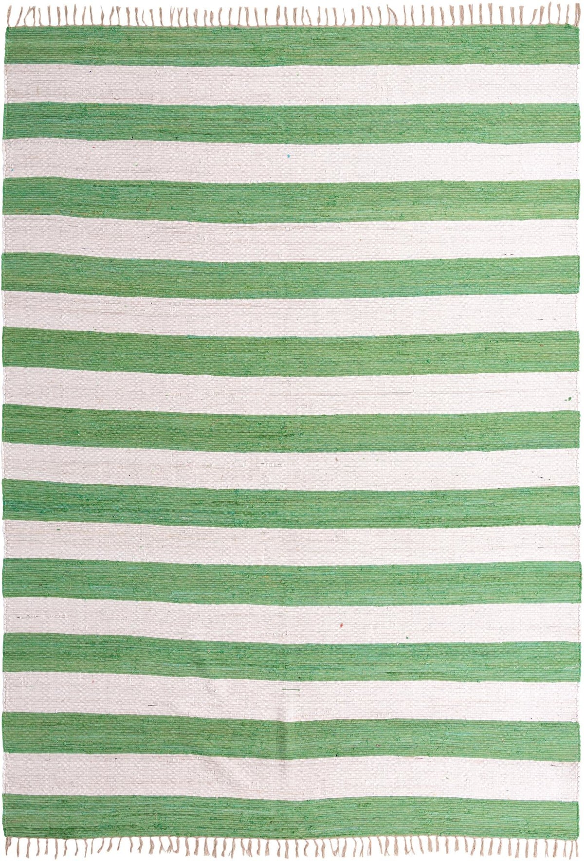 Tassel Trail Collection Area Rug - Pathway Rectangle Green and Ivory  lifestyle 4
