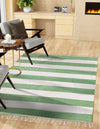 Tassel Trail Collection Area Rug - Pathway (Green and Ivory) Rectangle Green and Ivory  lifestyle 2